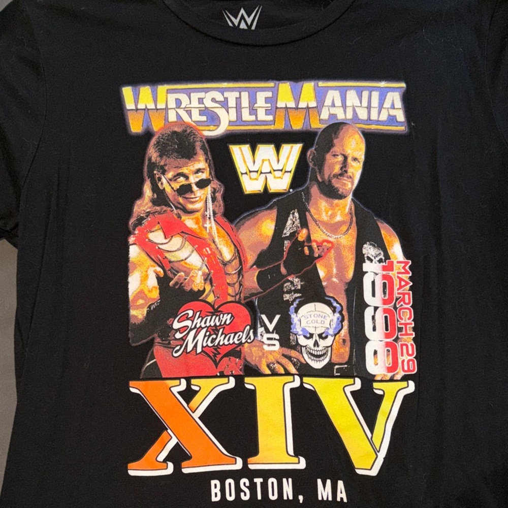 WWE Black WrestleMania XIV Boston T-Shirt